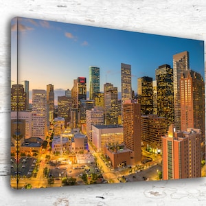 Gorgeous Houston Skyline Canvas - Perfect Wall Decor Featuring The City&#39;s Beautiful Skyline, Houston Texas canvas wall art
