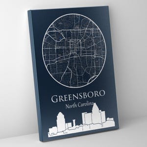 Greensboro North Carolina map Canvas Print -Greensboro  home decor, Greensboro  Map poster - Greensboro  print, Greensboro  art