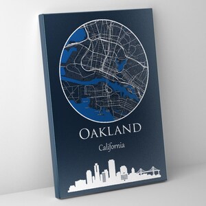 Oakland map Canvas Print - Oakland   Wall Art, Oakland   City Map canvas, Oakland wall art, Oakland  print Oakland home decor