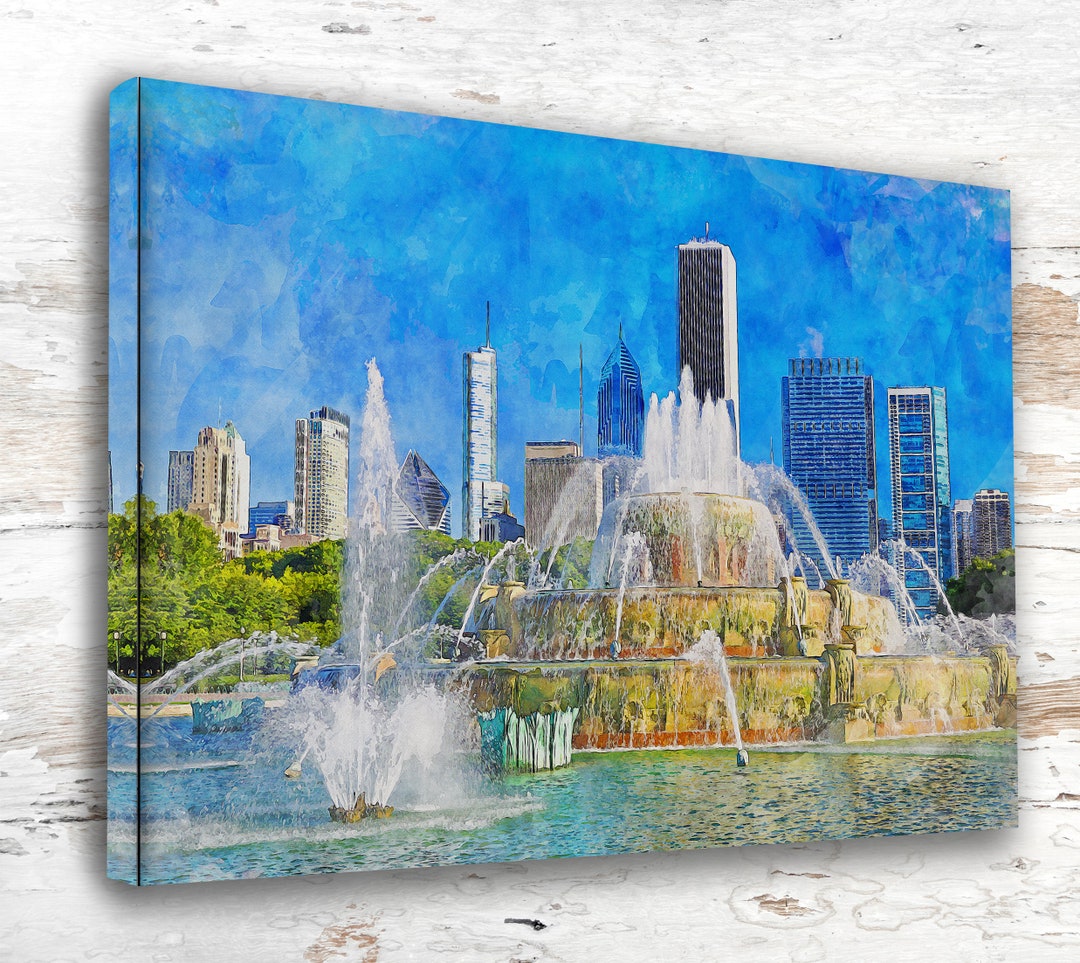 Chicago Illinois Watercolor, Chicago Illinois Wall Art, Chicago Print