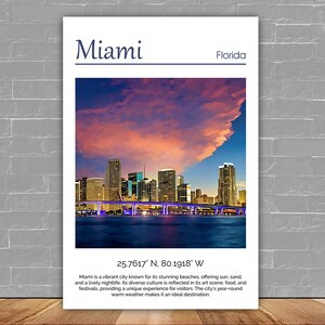 Miami Wall Art - Miami Canvas Print, Florida Beaches Watercolor, Miami Travel Art Poster, Miami Home Decor, Florida beaches  Decor