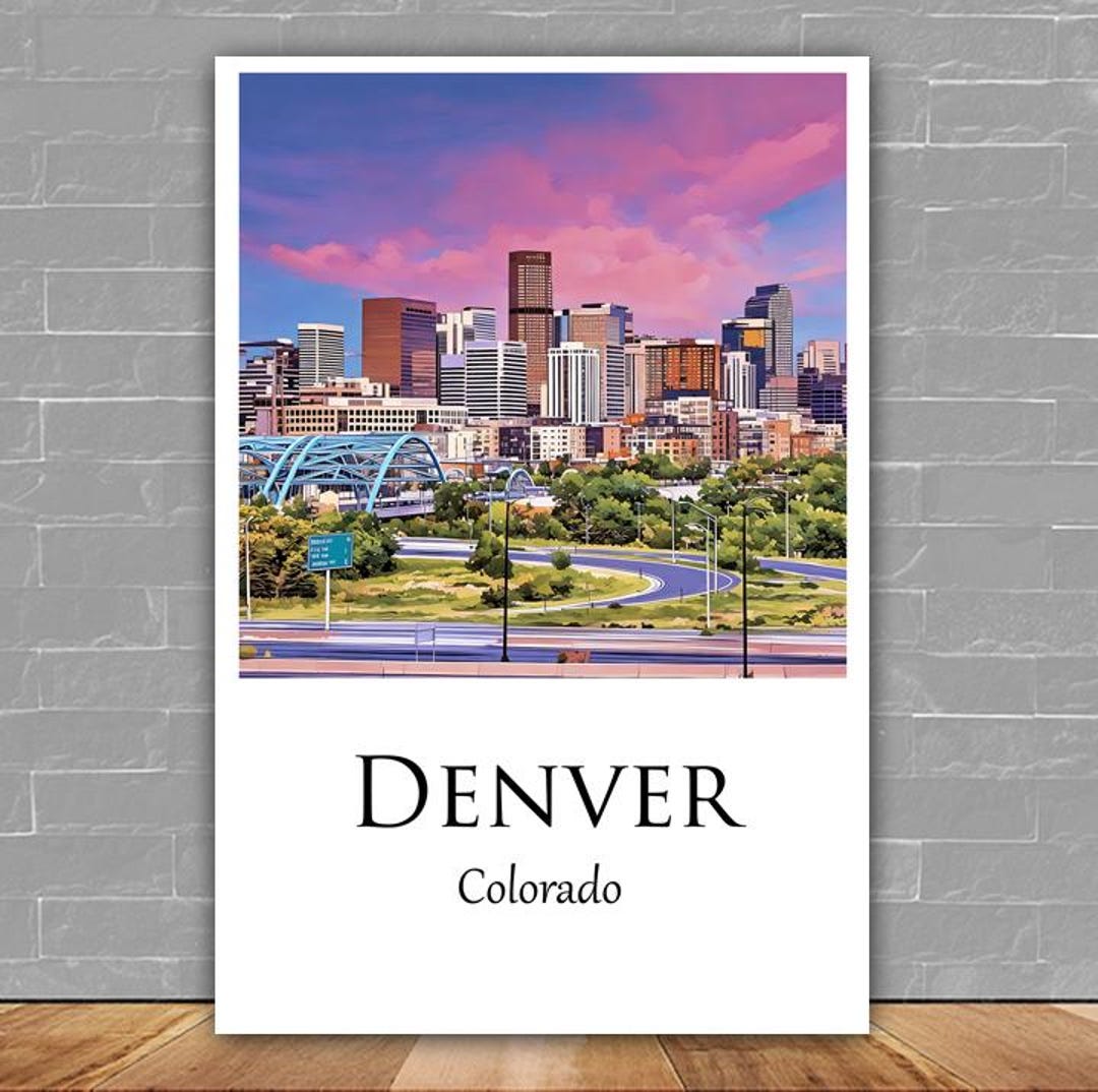 Denver Wall Art Colorado Travel Art Canvas, Colorado Decor, City Print