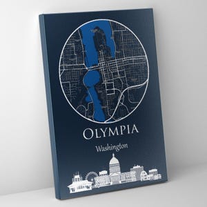 Olympia map Canvas Print  Wall Art, Olympia City Map canvas, Olympia  map print, Olympia  poster, Olympia home decor