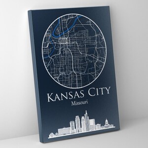 Kansas City map Canvas Print - Kansas City Wall Art, Kansas City Map canvas, Kansas City map print, Kansas City  print, Kansas City wall art