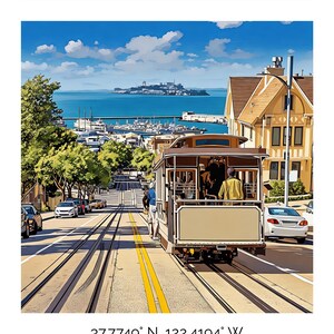 San Francisco Canvas, San Francisco Print, Street Car canvas San Francisco  wall art,  San Francisco travel art print, San Francisco  poster