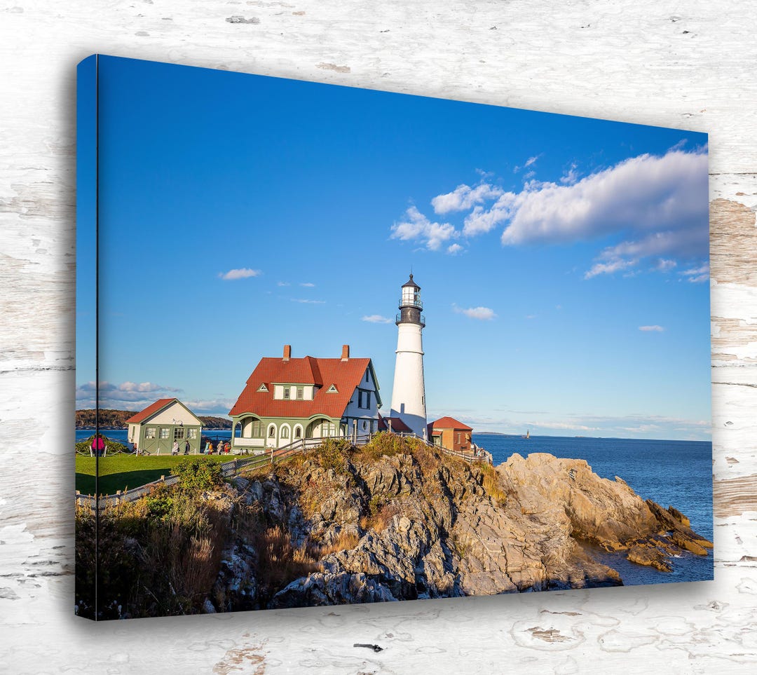 Portland Watercolor Wall Art Maine Canvas Art & Travel Decor / Maine