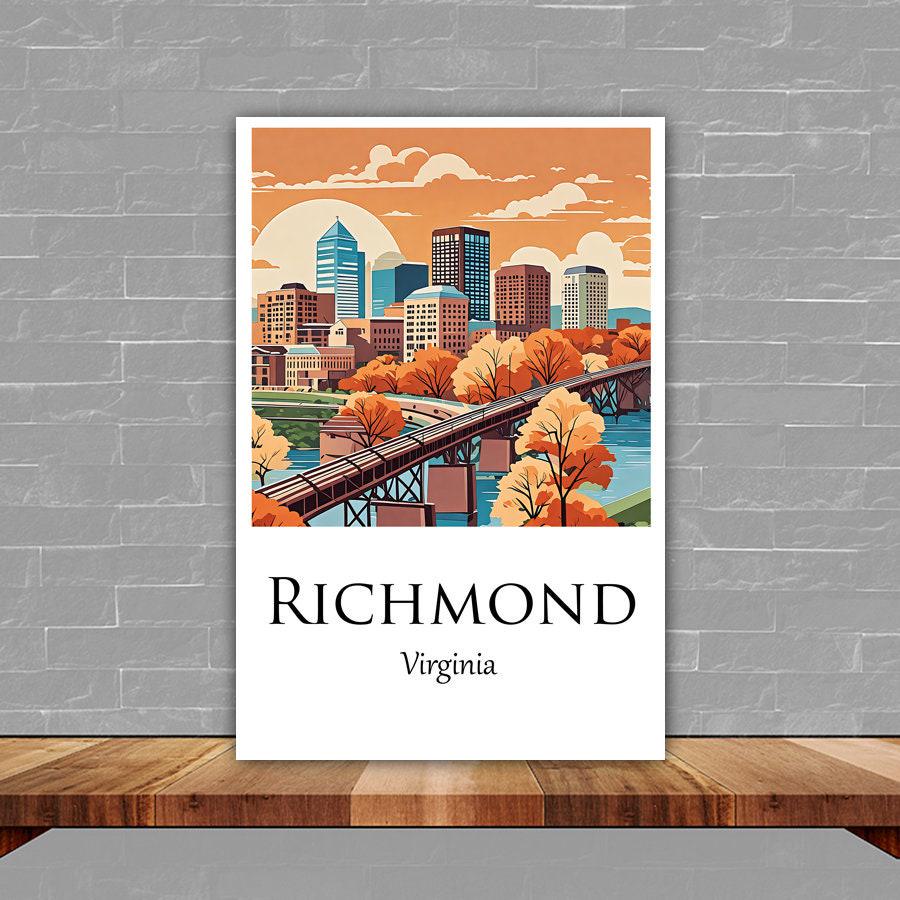 Richmond Virginia Travel Art Print, Virginia Cityscape Canvas - Etsy