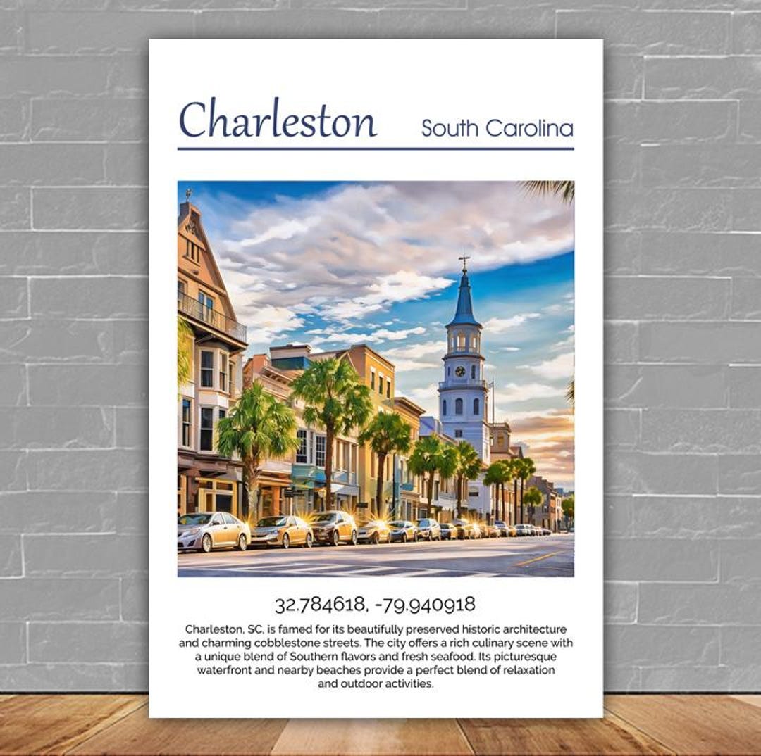 Charleston Canvas, Charleston Print, Old South Wall Art, Charleston
