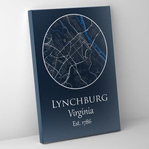 Lynchburg map Canvas Print - Lynchburg  Wall Art, Lynchburg City Map canvas, Lynchburg   map print, Lynchburg   home decor,