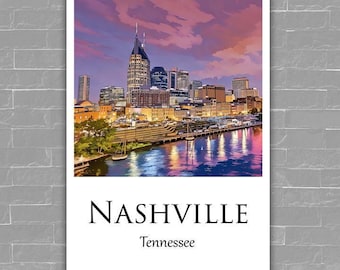 Nashville Skyline Canvas Print | Tennessee Wall Art