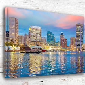 Baltimore travel art canvas print, Baltimore wall art, Baltimore wall decor,  Baltimore watercolor canvas wall art, Baltimore Maryland print