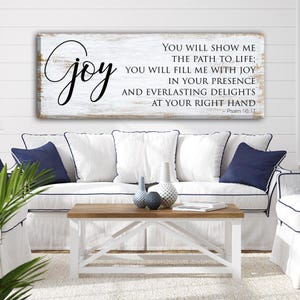 Psalms 16:11, Bible sayings for family, Bible verses canvas print, Bible verse wall decor canvas, Inspirational Art, Faith Wall Art, Joy