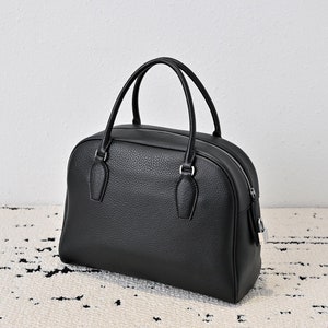 Echtleder Tragetaschen, Damen Minimal Design Top Griff Taschen, Leder Umhängetasche