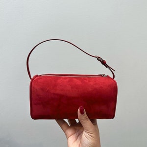 90s Leather Pouch Bag Small Leather Top Handle Bag Mini Tote Bag Etsy