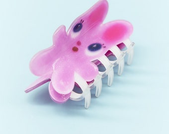 Pink Rabbit Hair Claw