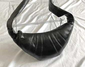 Classic Croissant Bag, Lambskin Shoulder Bag, Croissant Handbag