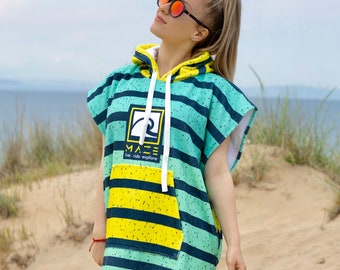 Poncho de plage pour femme avec capuche et poche | Serviette de bain pour le surf ou les loisirs