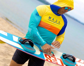 Herren RASH GUARD Maze Summer pro Electric für ausgezeichneten UV-Schutz (UPF50 +) Ideale Option für Wassersportler.
