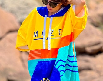 Poncho de plage pour femme avec capuche et poche | Serviette de bain pour le surf ou les loisirs