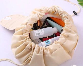 Portable Makeup Drawstring Bag storage Travel Quick Pack Cosmetic Make-up Bags/ cosmetic Bag/ make up bag/ wash bag/ natural make up bag