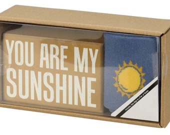 Set regalo con cartello e calzino My Sunshine Box