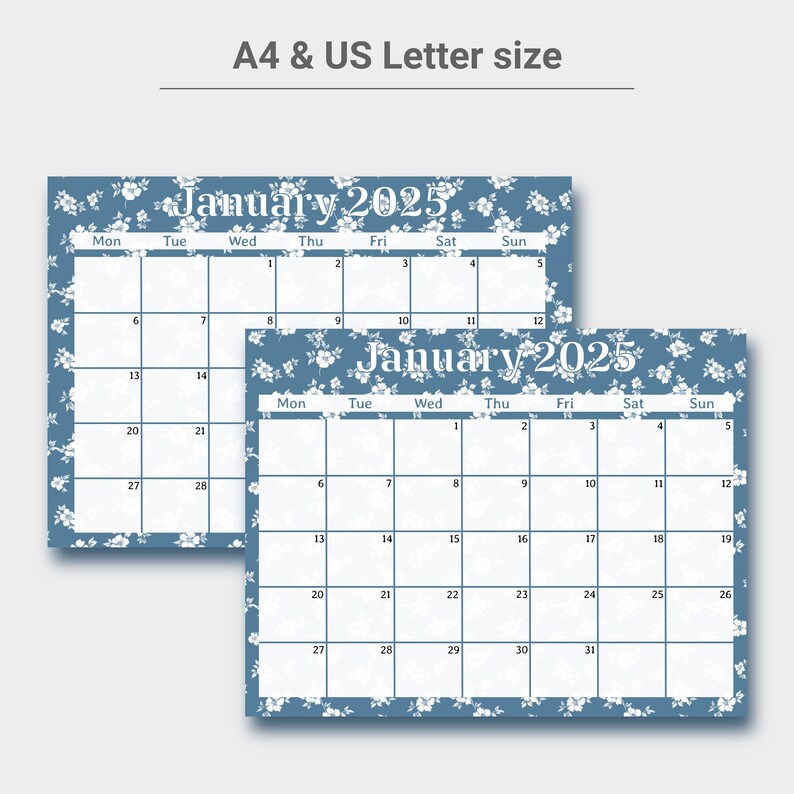 Editable January 2025 Printable Calendar Fillable Printable Digital