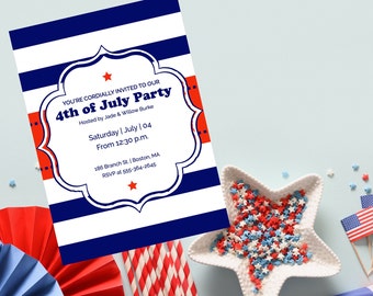 July 4th Party personalized digital invitation