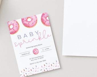 Baby Sprinkle Donut Personalized digital invitation