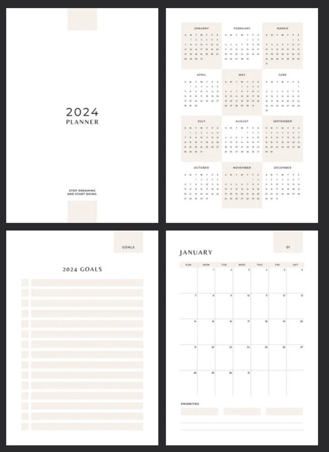 Monthly 2024 Printable Daily Planner Brain Dump digital download. 28 ...