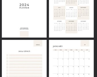 Monthly 2024 Printable Daily Planner Brain Dump digital download. 28 pages Digital Journal.