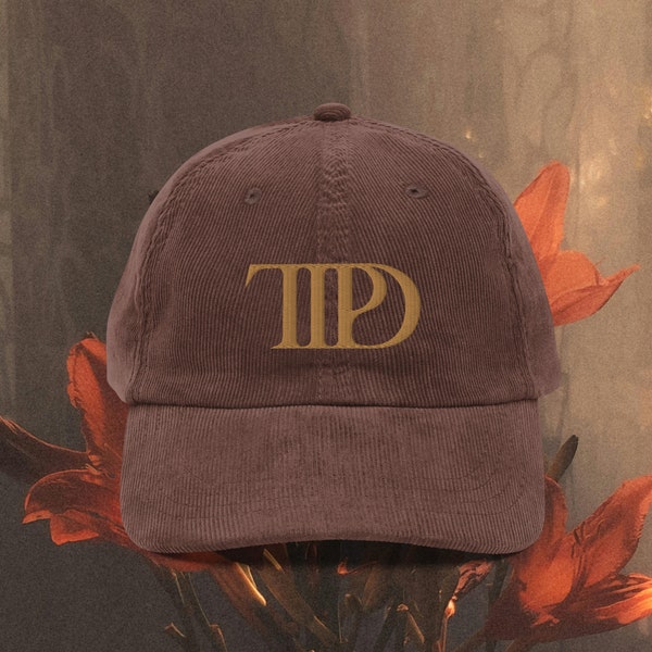 The Tortured Poets Department Corduroy Hat | TTPD | Soft Vintage Brown Gold Hat