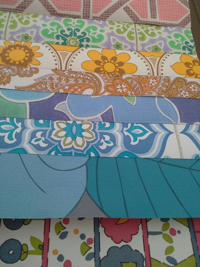 A4 Vintage Wallpaper Scrap Pack 8 Pieces Random Bold Patterns Etsy UK