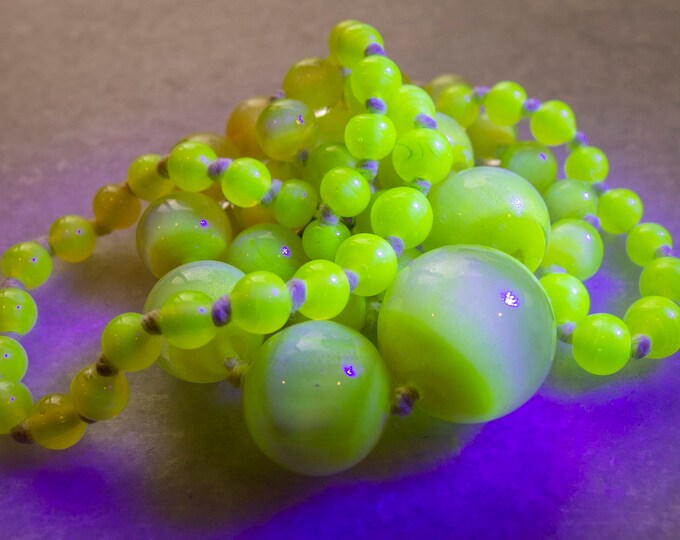 Vintage Antique Classic Czech Pre 1930s Uranium Satin Moonglow Etsy