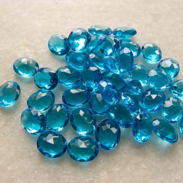 Vintage Faceted Glass Oval Jewels Gems Stones - 10mmx8mm - Bargain Priced Lot of 50 - You Choose the Colour