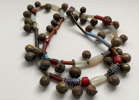Vintage Antique Venetian West African Trade Beads Necklace - 38
