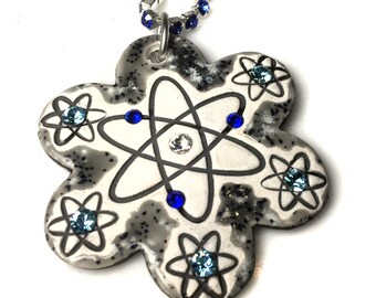 Atomic Flower Sparkle Surly Necklace with Swarovski Crystals