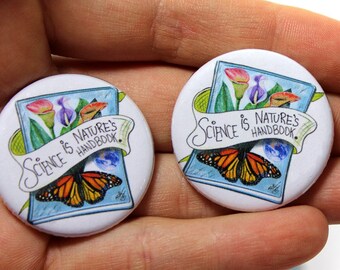 Nature's Handbook Pin Back Button