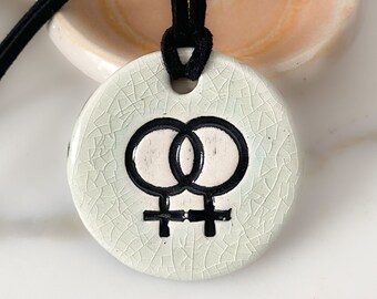 Gay Pride Symbol Ceramic Necklace