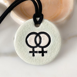 Gay Pride Symbol Ceramic Necklace