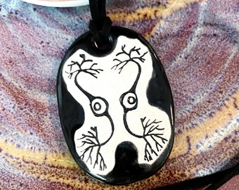 Neurons Ceramic Necklace in Black