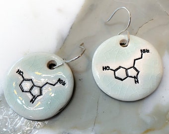 Serotonin Ceramic Earrings in Crackle