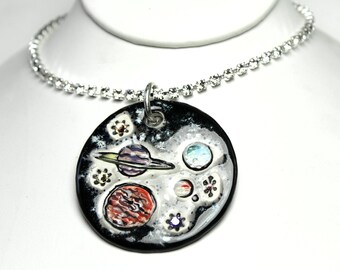 Planets Sparkle Surly Necklace with Swarovski Crystals