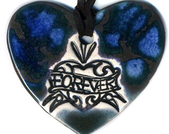 Forever Tattoo Heart Ceramic Necklace