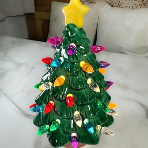 Light Up Ceramic Christmas Tree 9.5 inch