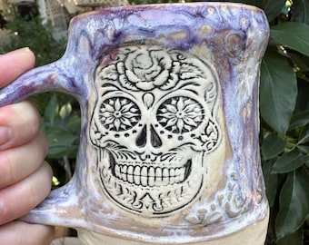 Skull One of A Kind Hand-built 15 ounce Stoneware Mug