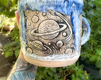 Space One of A Kind Hand-built 24 ounce Stoneware Mug