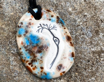 Neuron Ceramic Necklace in Spotted Brown