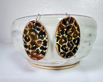 Leopard Print Ceramic Earrings