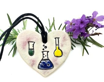 Chemistry Heart Ceramic Necklace