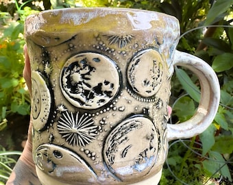 Moon One of A Kind Hand-built Stoneware Mug 24 ounces